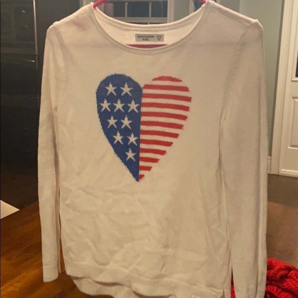 american flag heart sweater